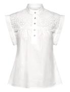 Ludy Tops Blouses Sleeveless White SUNCOO Paris