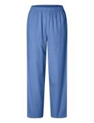 Slfblair Hw Pant B Bottoms Trousers Straight Leg Blue Selected Femme