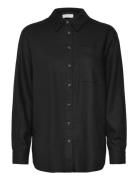 Fqlava-Sh-Simple Tops Shirts Long-sleeved Black FREE/QUENT