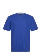 Waffle T-Shirt Tops T-shirts Short-sleeved Blue BOSS
