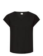 Ihlinno Ss Tops Blouses Short-sleeved Black ICHI