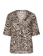Fqlarin-Blouse Tops Blouses Short-sleeved Black FREE/QUENT