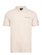Embroidered Polo Shirt Tops Polos Short-sleeved Beige Lyle & Scott