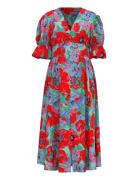 Yasfarron 2/4 Midi Dress S. - Show Polvipituinen Mekko Red YAS