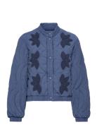 Floral-Embroidered Padded Jacket Tikkitakki Blue Mango
