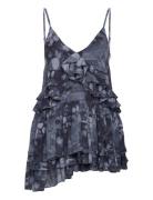 Layered Ruffled Mini Cami Dress Lyhyt Mekko Purple Monki