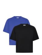 2-Pack Boxy T-Shirt Tops T-shirts & Tops Short-sleeved Blue Weekday