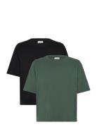 2-Pack Boxy T-Shirt Tops T-shirts & Tops Short-sleeved Black Weekday
