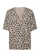 Fqlavisco-Blouse Tops T-shirts & Tops Short-sleeved Beige FREE/QUENT