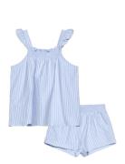 Striped Cotton Pyjama Pack Pyjamasetti Pyjama Blue Mango