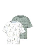 Nmmvalther 2P Ss Nreg Top Tops T-shirts Short-sleeved Green Name It