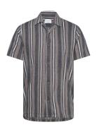 Knitted Resort Collar S/S Tops Shirts Short-sleeved Grey Lindbergh