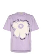 Erna Unikko Placement Tops T-shirts & Tops Short-sleeved Purple Marime...