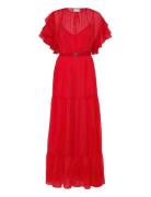 Dante6-Xevi Boho Maxi Chiffon Dress Maksimekko Juhlamekko Red Dante6