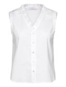 Nilly Solid Top Tops Blouses Sleeveless White BUSNEL