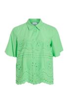 Vimette 2/4 Shirt/Pr Tops Shirts Short-sleeved Green Vila