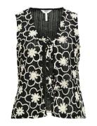 Objcalla Re S/L Tie Top 138 Tops Blouses Sleeveless Black Object