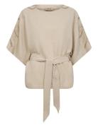 Mmrikas Sobia Blouse Tops Blouses Short-sleeved Beige MOS MOSH
