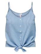 Onllecey Sl Knot Singlet Noos Wvn Tops T-shirts & Tops Sleeveless Blue...