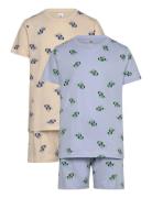 Pyjama Tee Shorts Racer Cars 2 Pyjamasetti Pyjama Multi/patterned Lind...