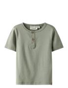 Nmmlalo Taj Ss Slim Top Lil Tops T-shirts Short-sleeved Khaki Green Li...
