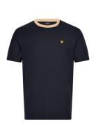 Contrast Collar T-Shirt Tops T-shirts Short-sleeved Black Lyle & Scott