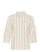 Cindiepw Sh Tops Shirts Short-sleeved Beige Part Two