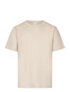 T Shirt Regular Solid Tops T-shirts Short-sleeved Cream Lindex