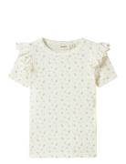 Nmfgago Kuo Ss Slim Top Lil Tops T-shirts Short-sleeved White Lil'Atel...