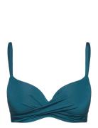 Bra Lilja Twist Swim Shiny Bikiniyläosa Bikiniliivit Blue Lindex