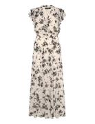 Floral Georgette Tie-Neck Maxidress Maksimekko Juhlamekko White Lauren...