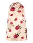 Floral Satin Blouse Tops Blouses Sleeveless Beige Mango