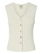 Yasgally Sl Knit Vest S. Vests Knitted Vests Cream YAS