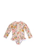 Vilje – Uv-Dragt 1-2 År – Ocean Blossom Uimapuku Uima-asut Pink Filiba...
