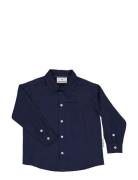 Linen Shirt L.s Tops Shirts Long-sleeved Shirts Navy Geggamoja