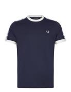 Taped Ringer T-Shirt Tops T-shirts Short-sleeved Blue Fred Perry