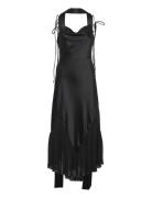 Poppy Pleat Detailed Slip Maxi Dress Maksimekko Juhlamekko Black Malin...
