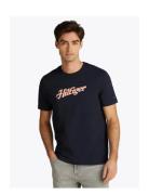 Hilfiger Summer Script Tee Tops T-shirts Short-sleeved Black Tommy Hil...