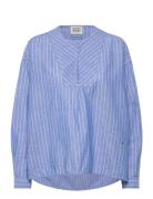 Cotton Linen Bib Shirt Tops Shirts Long-sleeved Blue Scotch & Soda