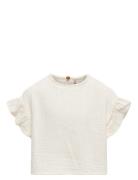 Kogthyra Life S/S Capsleeve Top Wvn Tops Blouses & Tunics White Kids O...