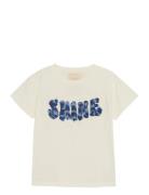 T-Shirt Ss Tops T-shirts Short-sleeved Cream Creamie