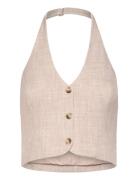 Halterneck Tailored Vest Vests Knitted Vests Beige Gina Tricot