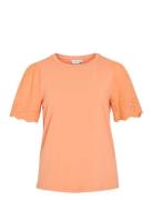 Viceliana O-Neck S/S Top Tops Blouses Short-sleeved Orange Vila