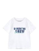 T-Shirt .-- Crew Tops T-shirts Short-sleeved White Mango
