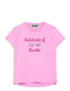T-Shirt Tops T-shirts Short-sleeved Pink United Colors Of Benetton