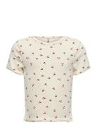 Kmgtrinny Life Ss O-Neck Aop Top Jrs Tops T-shirts Short-sleeved Cream...