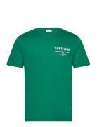 Graphic Ss T-Shirt Tops T-shirts Short-sleeved Green GANT