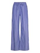 Cotton Poplin Trousers Bottoms Trousers Straight Leg Blue Gina Tricot