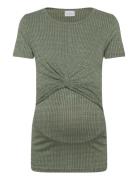 Mlanli June Ss Jrs Top 2F A. Tops T-shirts & Tops Short-sleeved Green ...