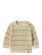Nbmemlen Ls Knit Stripe Lil Tops Knitwear Pullovers Beige Lil'Atelier